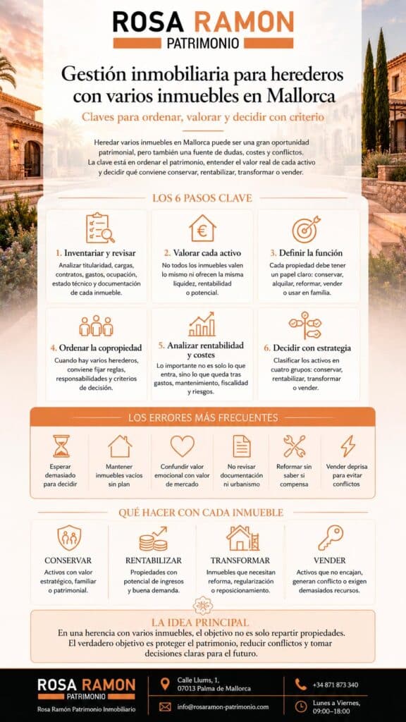 Gestión inmobiliaria para herederos con varios inmuebles en Mallorca