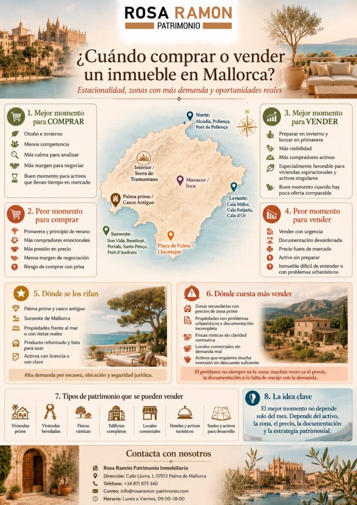 Cuándo comprar o vender un inmueble en Mallorca: estacionalidad, zonas calientes y oportunidades reales