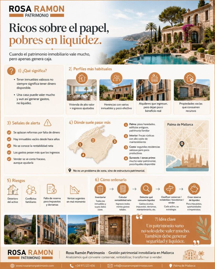 Mallorca está llena de propietarios ricos sobre el papel y pobres en liquidez