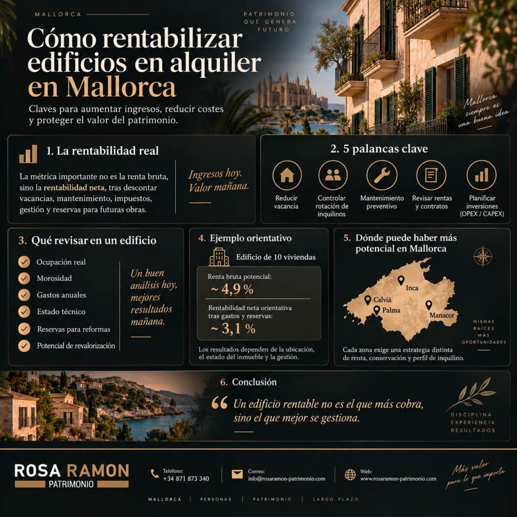 Gestión de patrimonio inmobiliario: cómo rentabilizar edificios en alquiler en Mallorca